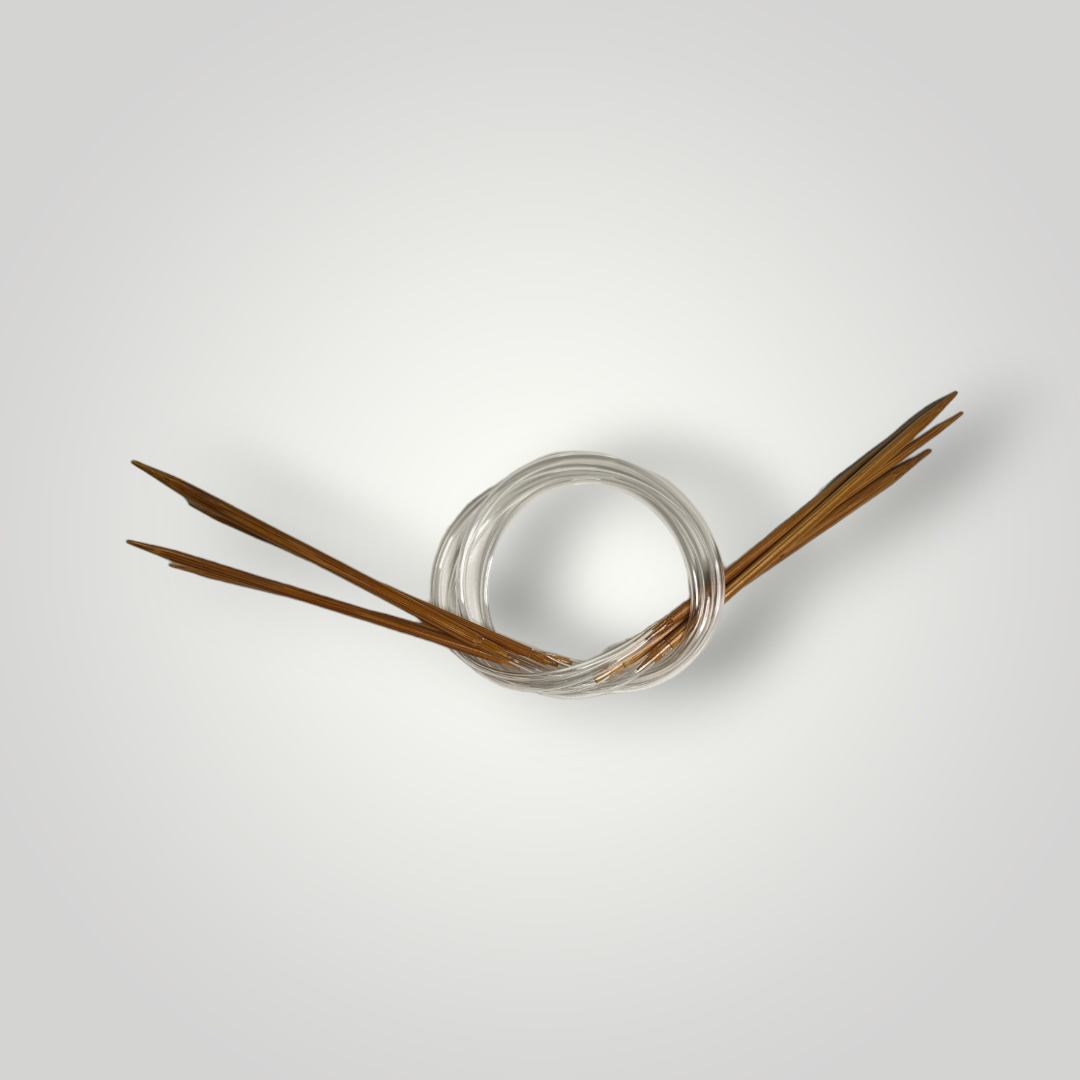 Fixed Circular Wooden Knitting Needles with 16" Plastic Tube Cord