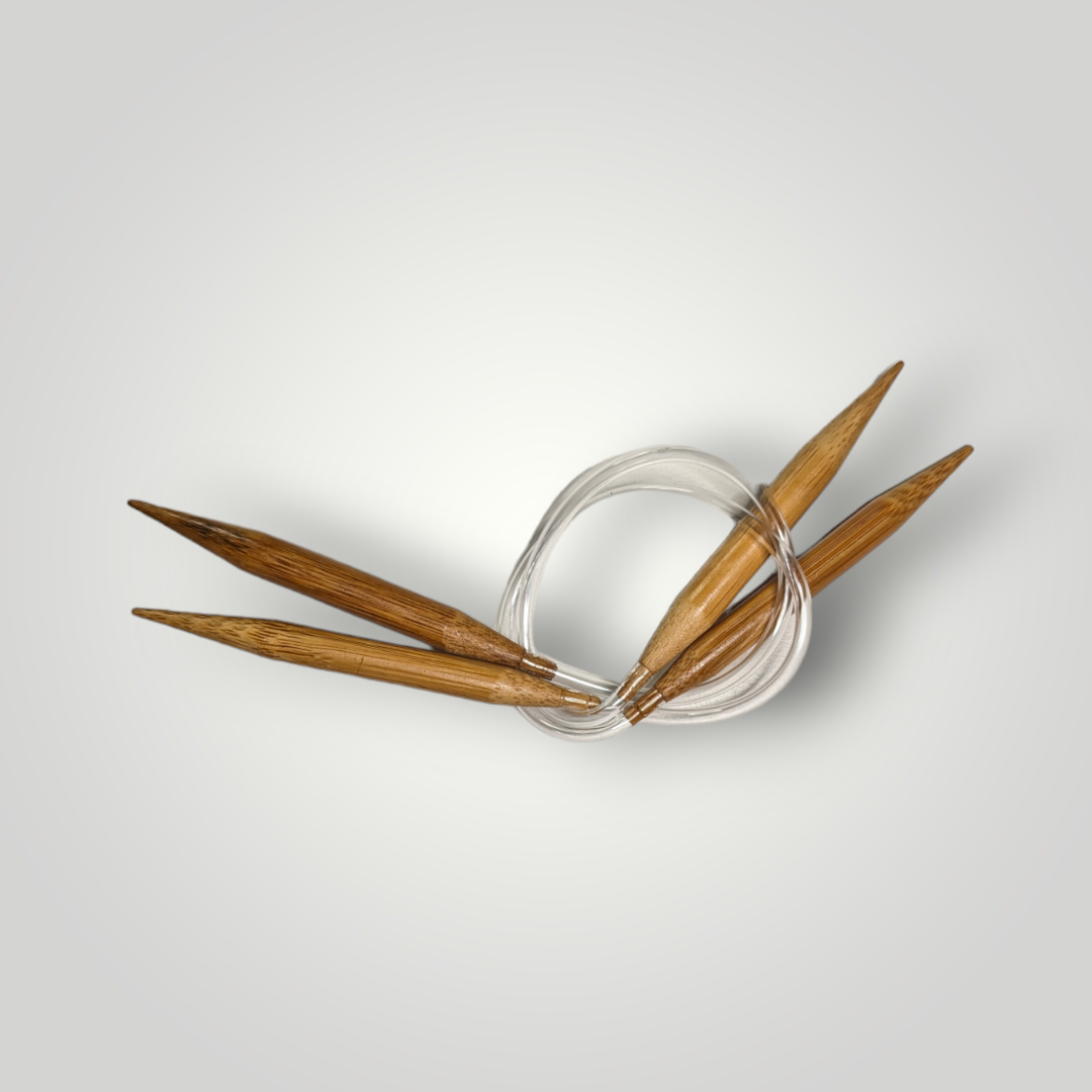 Fixed Circular Wooden Knitting Needles with 16" Plastic Tube Cord