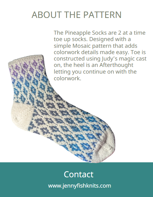 Pineapple Socks Digital Knitting Pattern