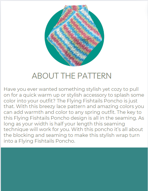 Flying Fishtails Poncho Knitting Pattern Digital Download